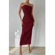 thumbnail image 3 of Vestido PRETTYGARDEN Maxi Tubo Strapless Vino Rojo XL, 3 of 7