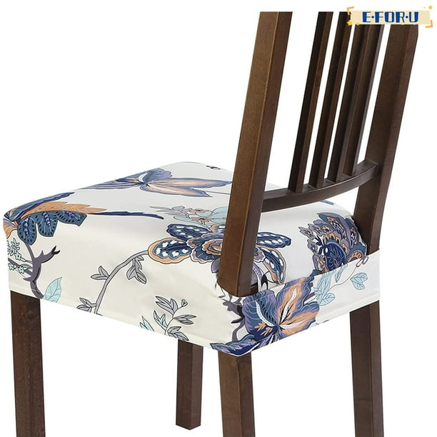 Stretch Dining Chair Seat Covers Set of 6, Soft Removable Washable Seat