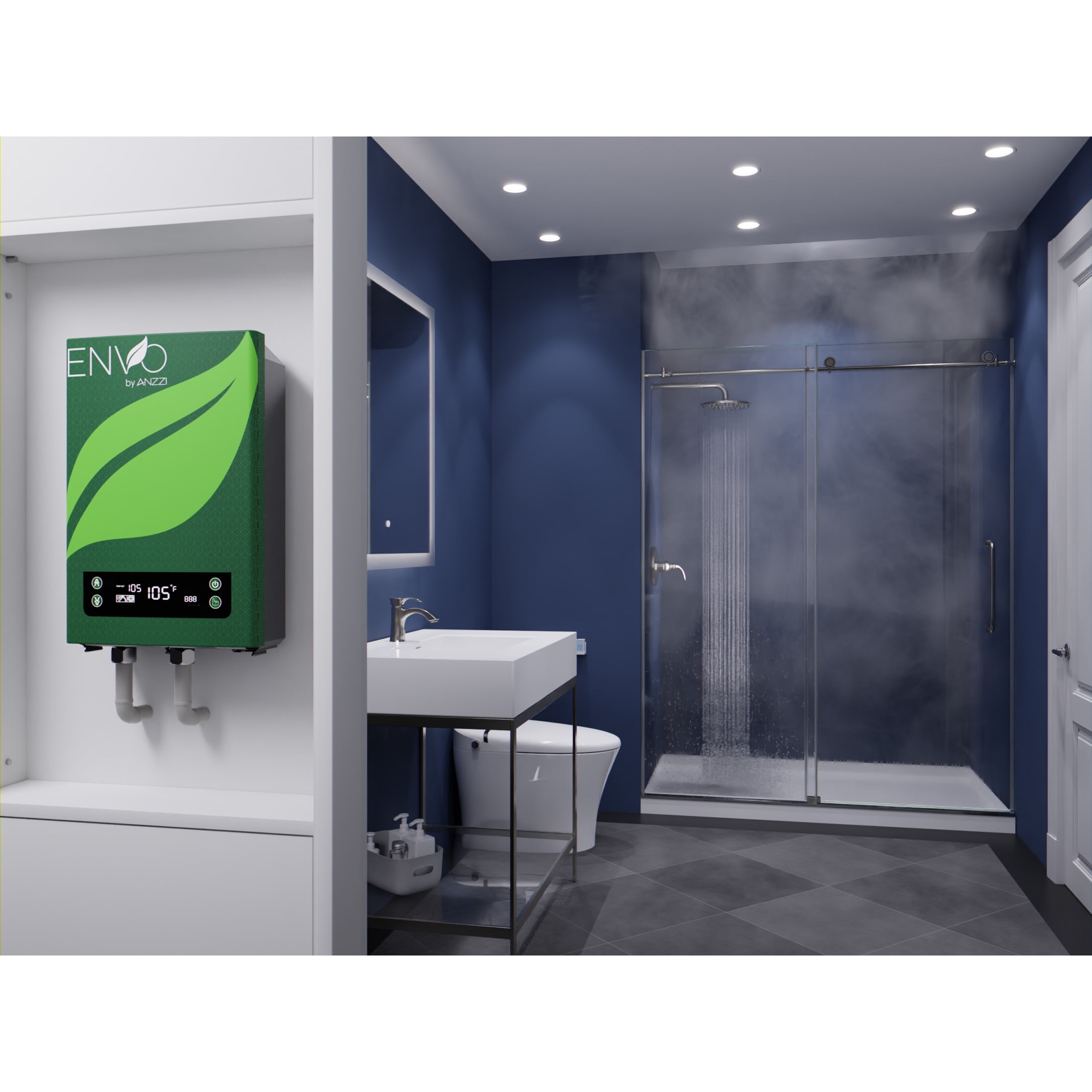 ANZZI Tankless Electric Water Heater Atami 27 kW High-Flow Instant Hot Water Heating System
