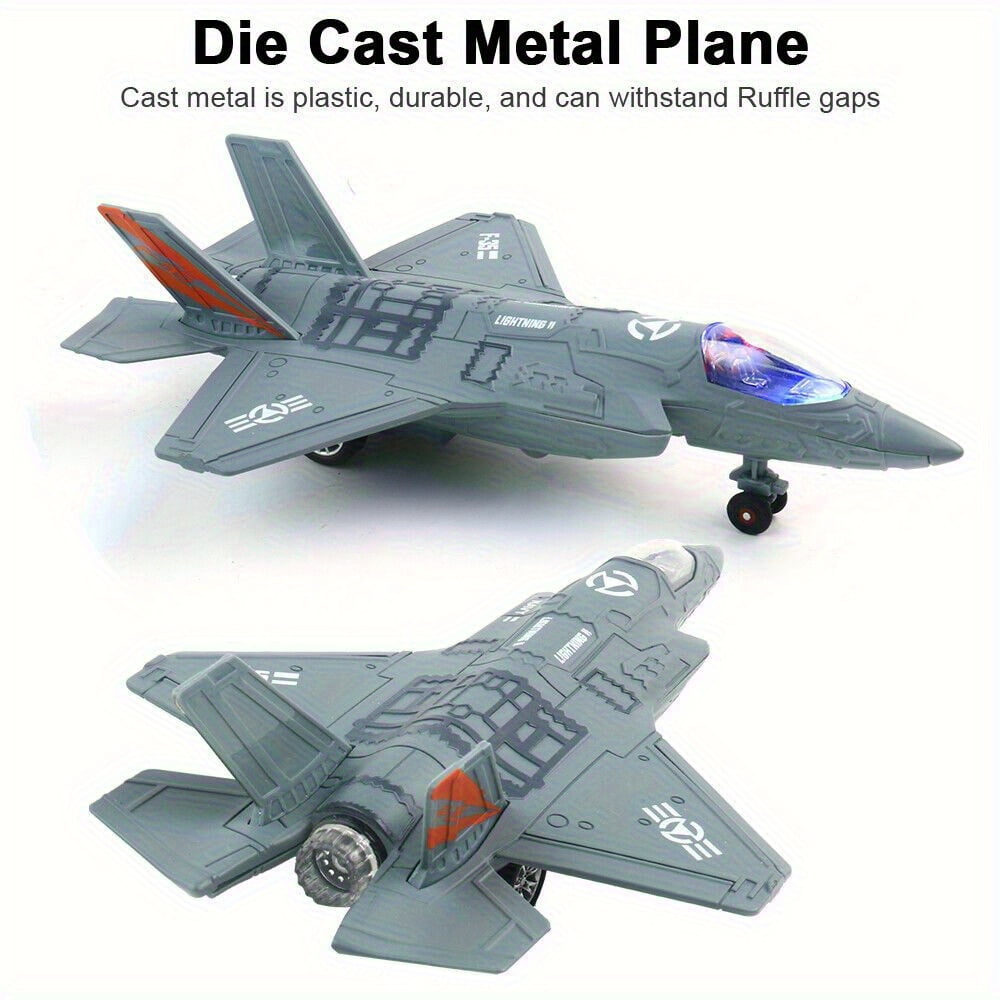 Scale 1:72  (F-35 + F-16 ) Fighter Jet Aircraft Diecast Plane Model with Light&Sound, Suitable for Aircraft Enthusiasts To Collect, Give Gifts, Desktop Decoration