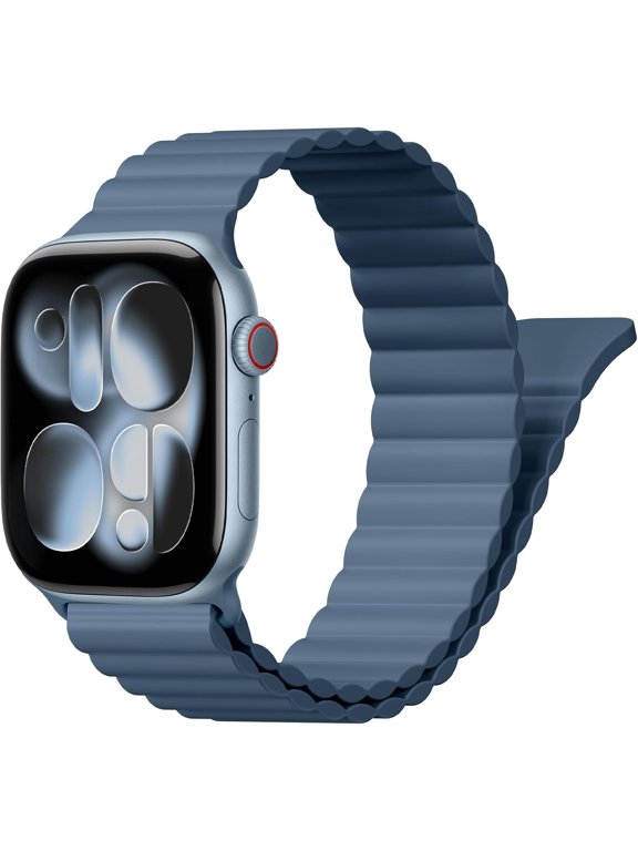 Magnetic Sport Bands for Apple Watch Band 40mm 38mm 41mm 42mm 44mm 45mm 46mm iWatch band for Women Men,Silicone Loop Strap Wristband for Apple Watch Series 11 10 9 8 7 6 5 4 3 SE 3/2nd Ultra/3/2 49mm