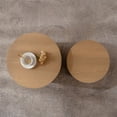 thumbnail image 6 of Nesting Round Coffee Table Set of 2 - Modern Natural Wood Accent Tables, 6 of 8