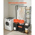 thumbnail image 3 of KFFKFF 3-Tier Laundry Organizer with Rack, Tall Hamper Featuring Shelves and Drawers, Freestanding Storage Unit with Durable 600D Oxford Cloth Bags and Ladder Shelves for Sorting Dirty Clothes, 3 of 9