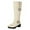 Beige, variant on Knee High Riding Boots Women Vintage Leather Buckle Strap Chunky Heel Dress Long Boots Side Zipper Round Toe Tall Motorcycle Boots Yellow 9