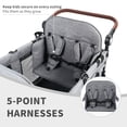 thumbnail image 5 of AILEEKISS Wagon Stroller for 4 Toddlers, 4-in-1 Baby Wagon with Canopy, 59 Pounds, Grey, 5 of 10