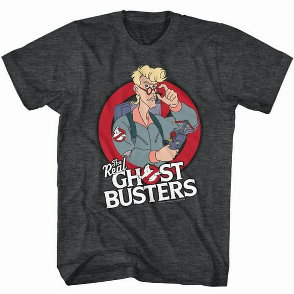 The Real Ghostbusters Egon Black Heather Adult T-Shirt 4Xl