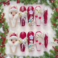 thumbnail image 1 of Ataúd largo navideño BMKKOT de Press on Nails, 10 unidades con lazo 3D, 1 of 8