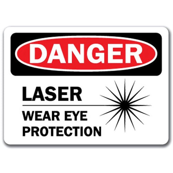 Danger Sign - Laser Wear Eye Protection - 10" x 14" OSHA Safety Sign