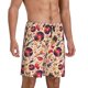 thumbnail image 2 of Balery gold Skull Guitar record Pantalones cortos de pijama de punto de algodón para hombre con cinturilla y bolsillos-Small, 2 of 6