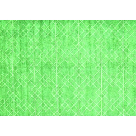 Ahgly Company Indoor Rectangle Abstract Green Contemporary Area Rugs, 6' x 9'