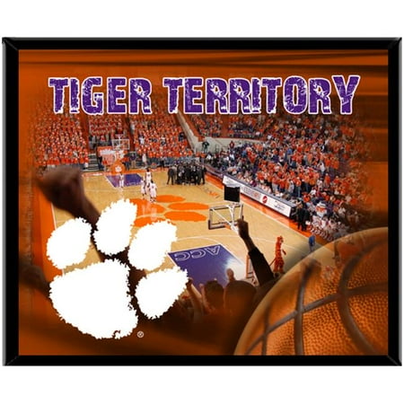 R and R Imports FP-BK-CLE2 Clemson Tigers 8 in. x 10 in. Basketball Design Mylar Framed Photo Logo Wall Hanging