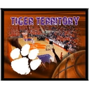 R and R Imports FP-BK-CLE2 Clemson Tigers 8 in. x 10 in. Basketball Design Mylar Framed Photo Logo Wall Hanging