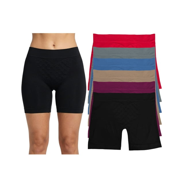 Paquete 6 Boxer Largo Mujer marca Tatys Fashion Pack Incluye 6 piezas Negras.