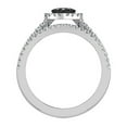 thumbnail image 4 of Black Diamond Wedding Ring Set for Women Cluster Diamond Marquise Halo Rings 14K White Gold 1.00 CT TW, 4 of 4