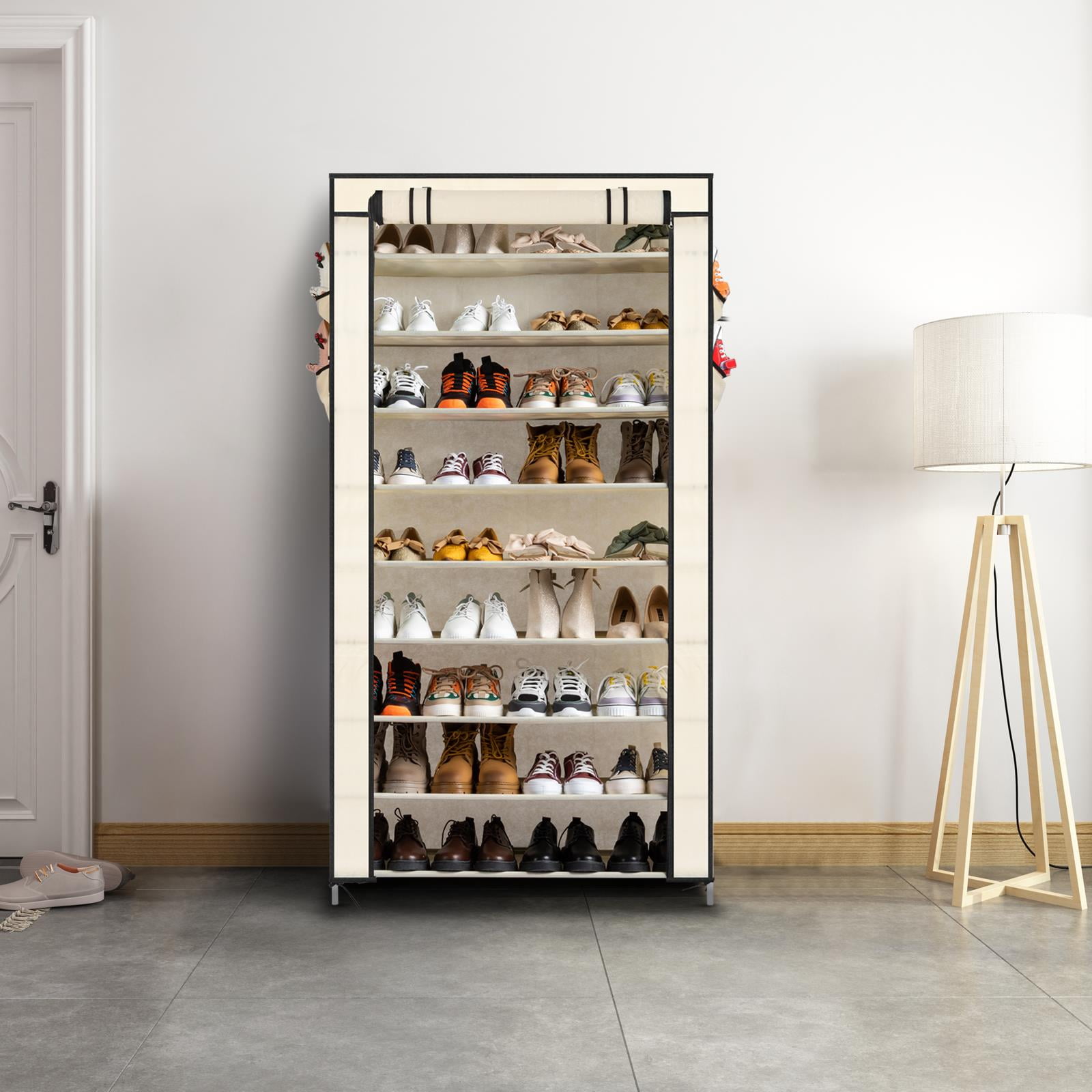 Freestanding Shoe Cabinet, 9-Tier 40-45 Pairs Shoe Storage RackBlack in  2023