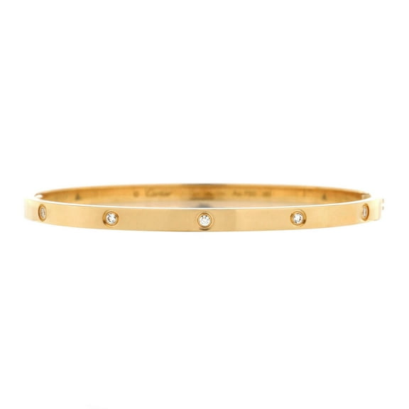 Pre-Owned Love 10 Diamond Bracelet 18K Yellow Gold with Diamonds Small By Rebag