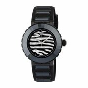 Swarovski 5040563 Octea Black Rubber Crystal Zebra Pattern Dial Swiss Made Women's Sport Watch