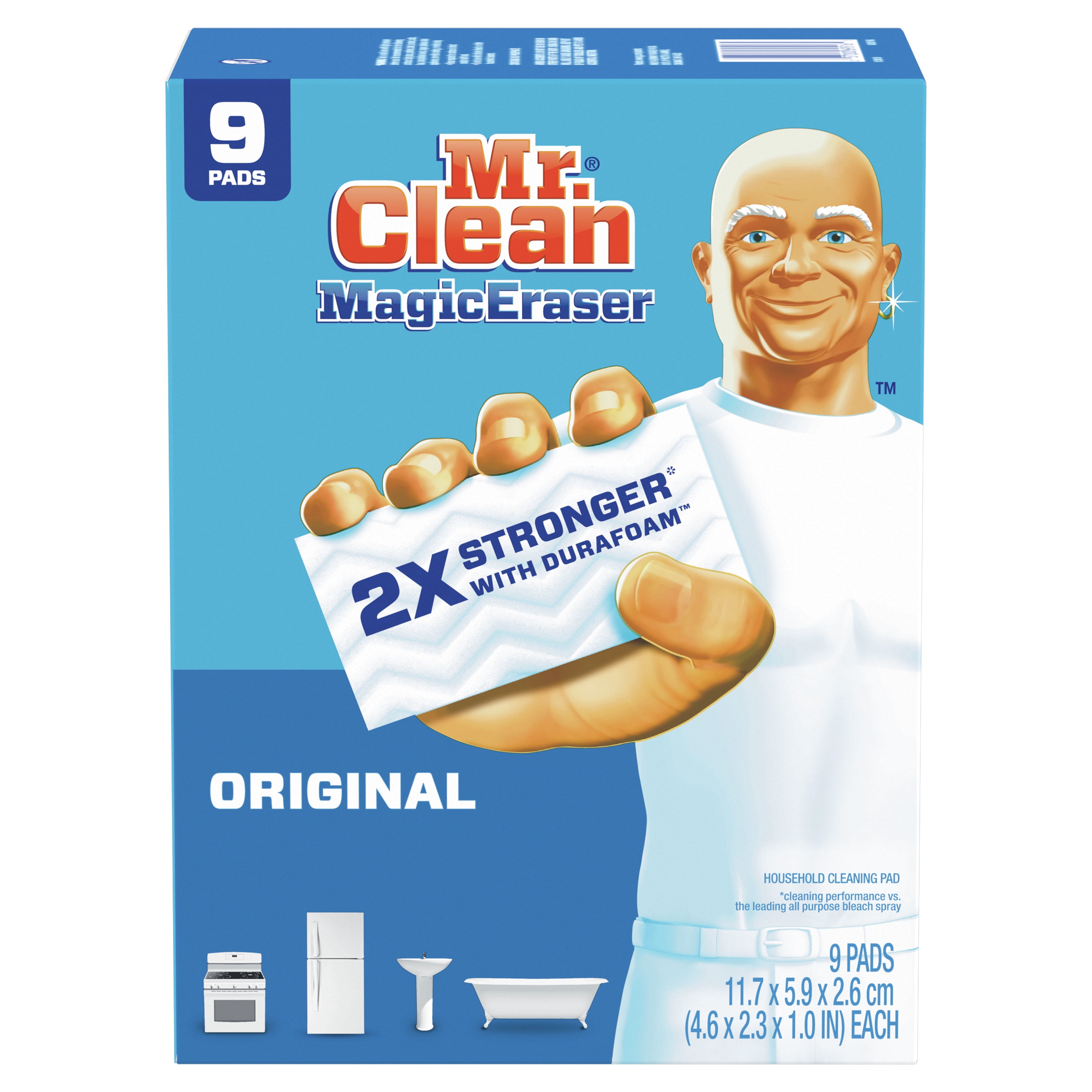 Mr. Clean Magic Eraser Original, Cleaning Pads with Durafoam, 9 Count
