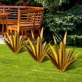 thumbnail image 5 of Adorno de jardín de metal con planta de agave, escultura de metal antigua, estatua de jardín antigua (oro-27cm), 5 of 5