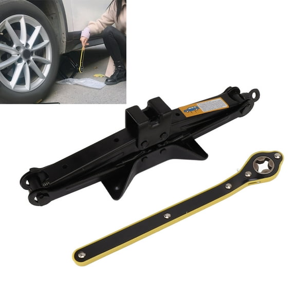 Hand Crank Car Jack, Effort Saving 2 Tons Load Capacity Precise Control Scissor Lift Jack Heavy Duty with Ratchet Handle for Car