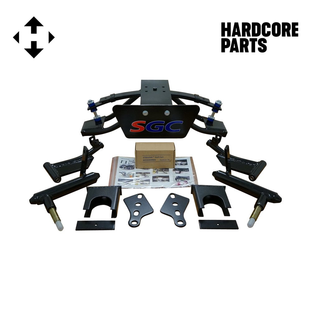 Hardcore Parts 6” Heavy Duty Double A-Arm Suspension Lift Kit for Club Car PRECEDENT Golf Cart (2004+) with 14" Black 'Venom' wheel Wheels and 23"x10"-14 DOT rated All-Terrain tires