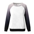 thumbnail image 5 of Womens Tops Raglan Long Sleeve Gradient Colorblock Crew Neck Loose Sweatshirt Womens Fall Fashion 2025 (XL, White), 5 of 5