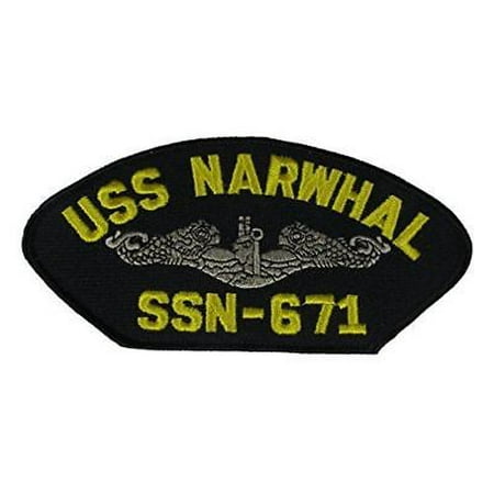 Dolphin Clasps - USS NARWHAL SSN-671 PATCH USN NAVY SUBMARINE SUB STURGEON CLASS SILVER DOLPHIN