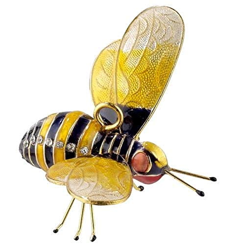 Red and Yellow Bejeweled Bumblebee Articulated Cloisonne Metal Ornament Bee New
