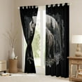 thumbnail image 3 of Feelyou 3D Wildlife Bear Curtains Pack of 2 (42x84 Each), Jungle Animal Hunting Curtains Blackout, Black Grey Bedroom Curtains, Window Curtains Decor, 3 of 6