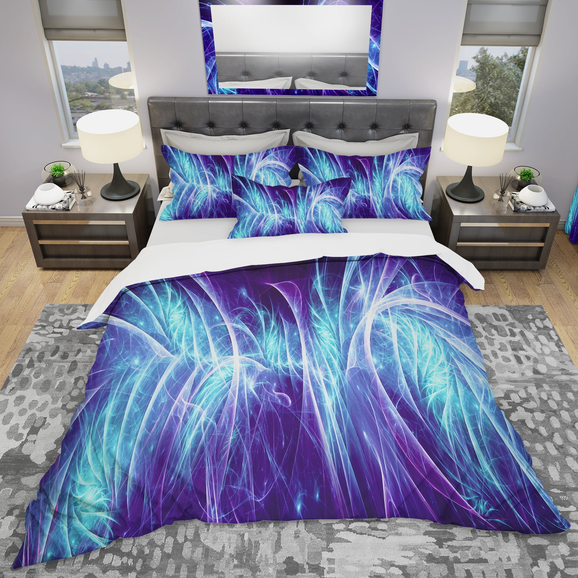 Designart 'Blue Electricity' Modern & Contemporary Duvet Cover Set