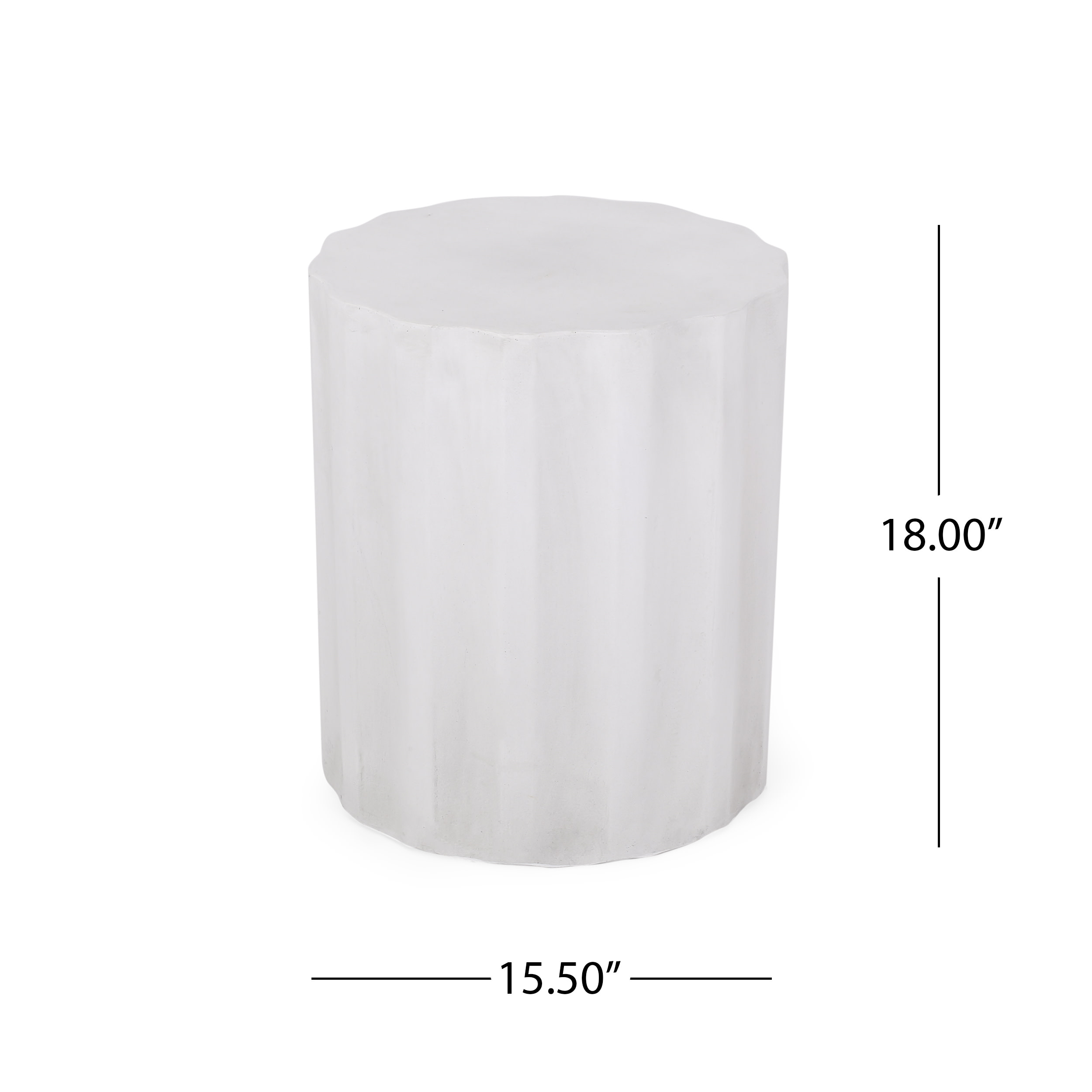 Deanna Lightweight Concrete Outdoor Side Table, Antique White