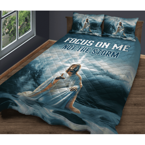 Lotusprinthandmade Jesus Focus on Me Quilt Bedding Set
