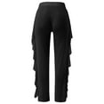 thumbnail image 6 of Women's Plus Wide Leg Sweatpants Women Tall 36 Inseam Work Pants Women Plus Size High Waisted Women Mesh Ruffle Trim Cover up Pants Beach Cover up Wrap Bikini Shiny Wraps Cover Ups for Swimwear Pants, 6 of 6
