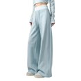 thumbnail image 3 of WILLBEST Pantalones Casuales de Mujer, Cintura Alta, Pierna Ancha, Holgados, para Uso Diario, Cómodos, para Verano y Otoño. Chica, 3 of 3