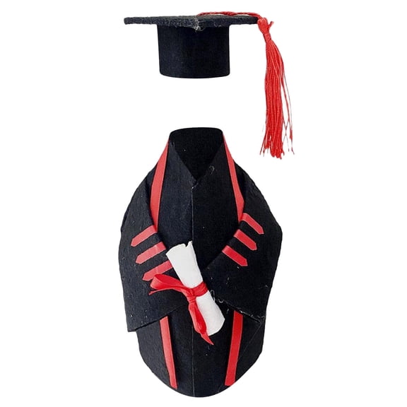 Graduation Coat Bottle Covers Sets with Doctoral Cap and Tassels for or Champagne - Ideal Bags for Graduation Party