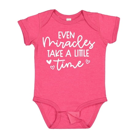 

Inktastic Baby Even Miracles Take a Little Time Gift Baby Boy or Baby Girl Bodysuit