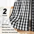 thumbnail image 6 of Exultantex Semi Sheer Buffalo Window Curtains White and Black Rustic Pompom Drapes for Living Room, 40"W x 63"L, 2pcs, Rod Pocket, 6 of 6