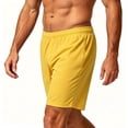 thumbnail image 4 of Bpyeka Men's Elastic Waist Athletic Training Shorts, Breathable Five Inch Bottoms for Soccer Basketball Running and Daily Fitness, XS-3XL, Yellow, 4 of 5