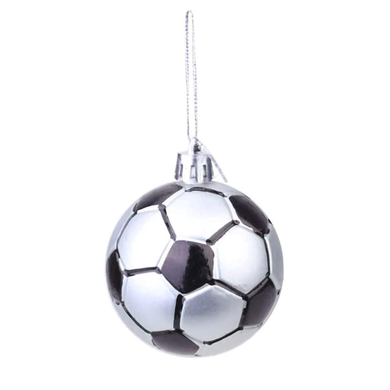 Toyvian 6-Piece Christmas Football Ornaments - Plastic Sports Theme Tree Decorations