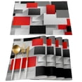 thumbnail image 2 of Geometric Figure Red Black Gray Solid Abstract Table Runner Home Wedding Table Mat Centerpieces Decoration Dining Tablecloth, 2 of 6