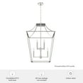thumbnail image 6 of Hunter - Laurel Ridge 8-light Brushed Nickel, Large Pendant Light, Dimmable, Formal Style, Lantern Shaped, for Bedrooms, Dining, Living Rooms - 19772, 6 of 6