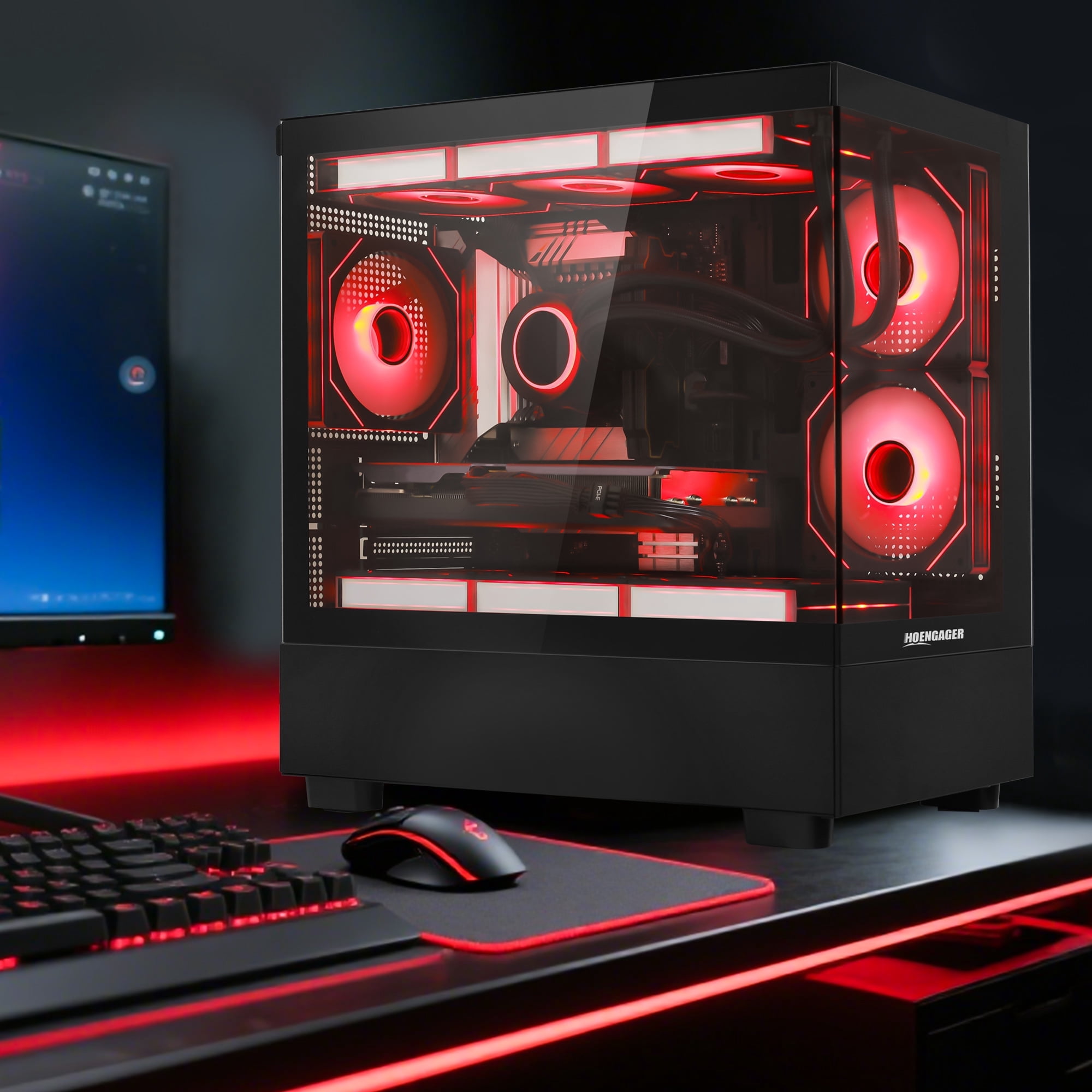 Hoengager Sunshine Gaming PC Intel Core i5-12600KF 10-Core 3.7 GHz, Radeon RX 9060 XT 16GB, 32GB DDR5 RAM,1TB PCIe SSD, WIFI with Bluetooth Windows 11