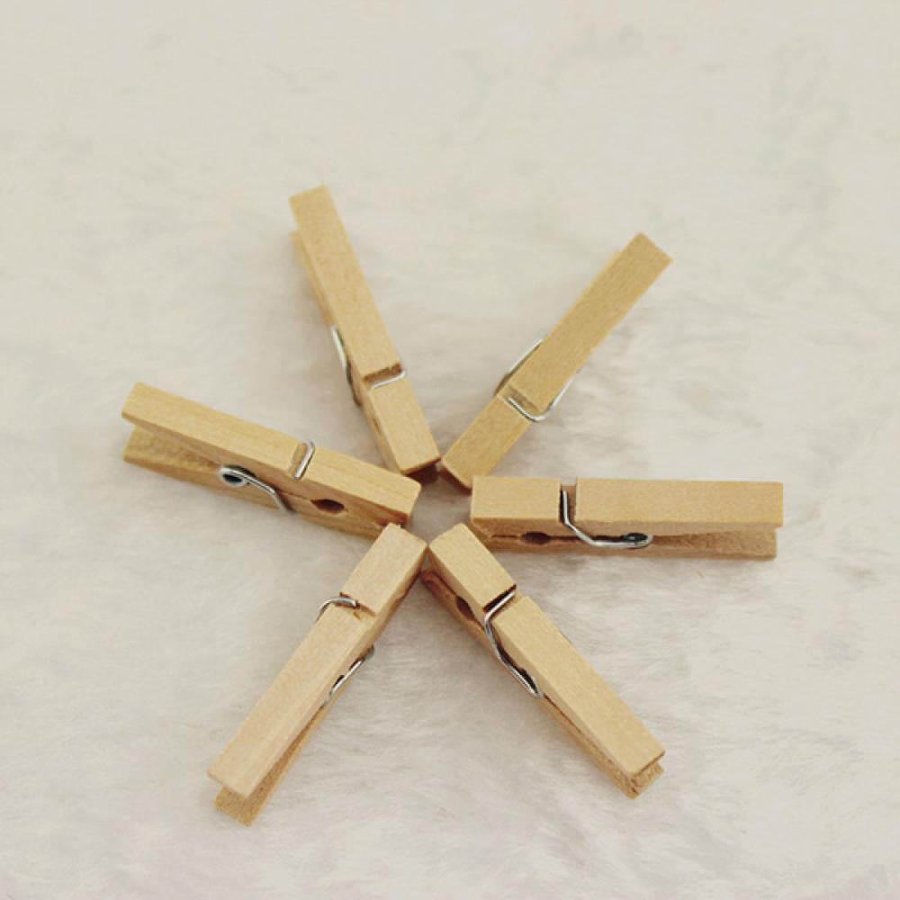 ActrovaX Wooden Small Photo Clips, Mini Close Pins for Pictures