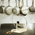 thumbnail image 4 of Kitchen Pot Lid Storage Rack, 304 Stainless Steel Pot Lid Holder While Cooking, Multifunctional Kitchen Pot Cover Organizer for Countertop, With Removable Drip Tray (White Single-layer), 4 of 5