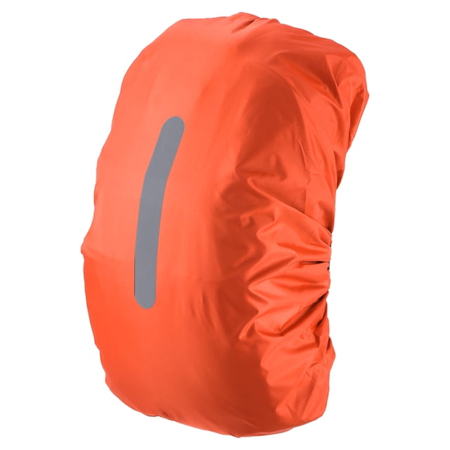 Unique Bargains 65-75L Waterproof Backpack Rain Cover with Vertical Reflective Strap, XL, Orange