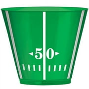 SHINDIGZ Football Party Tailgate Cocktail Tumblers Plastic Reusable Drink Cups, 24 CT, 9 oz., Green White