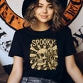 thumbnail image 3 of Vintage Spooky Skull with Candle and Bow Halloween Party Tee, Ash, Size M, 3 of 6