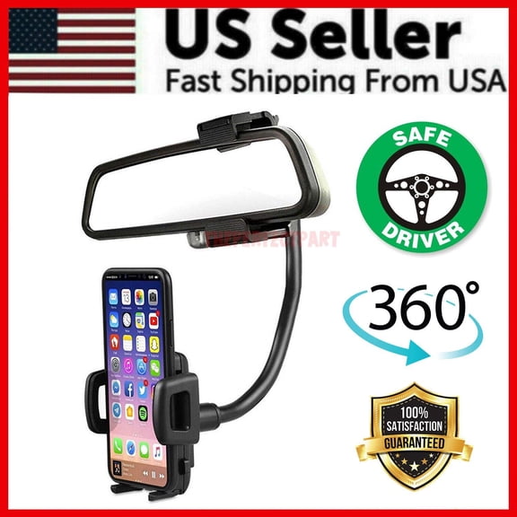 Universal 360 °   Car Rearview Mirror Mount Stand Holder Cradle For Cell Phone GPS