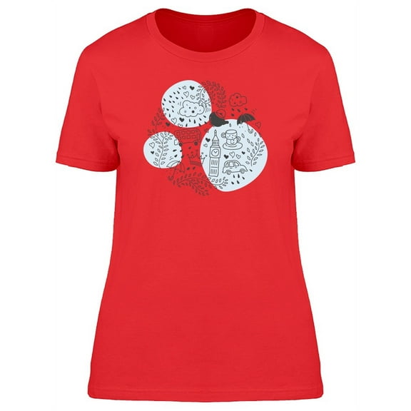 Cool Floral Tea Car Clock Doodle T-Shirt Women -Image by Shutterstock, Female x-Large