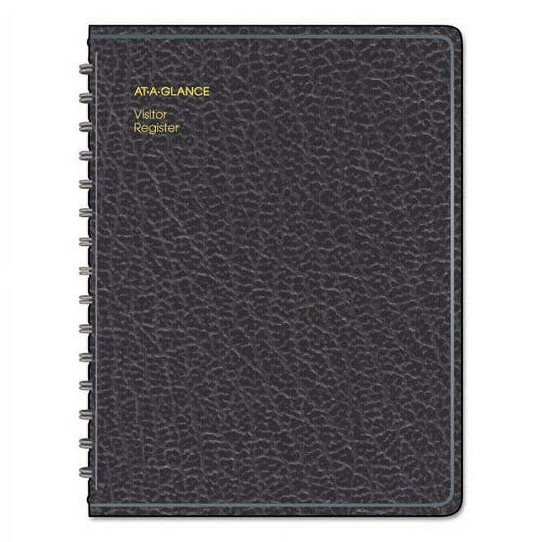Visitor Register Book, Black Cover, 10.88 x 8.38 Sheets, 60 Sheets/Book Visitor Register Book, Black Cover, 10.88 x 8.38 Sheets, 60 Sheets/Book